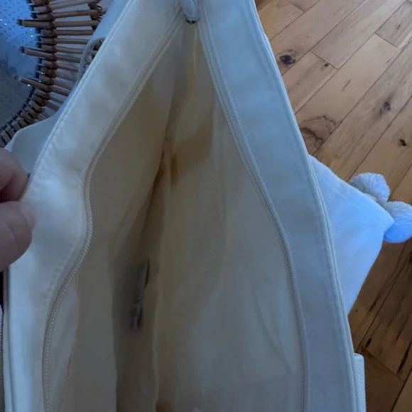 PINK Victoria's Secret Cream sparkle Canvas Tote with Branded Straps - Picture 6 of 11